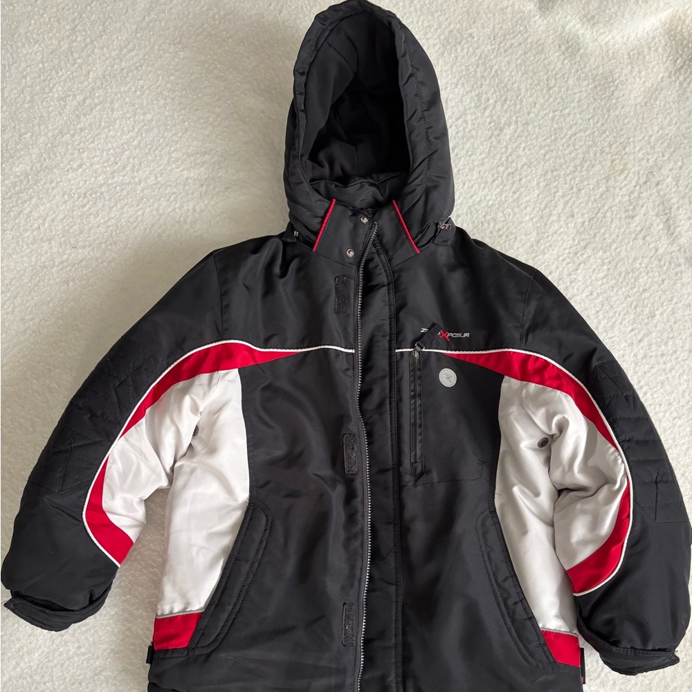 boys Zero Xposure  Black and Red Winter Jacket size 10/12 (M)